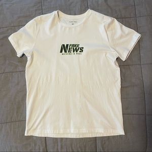 White t-shirt with a small print